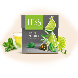 Чай Tess "Ginger Mojito" зеленый фруктовый, 20 пакетиков