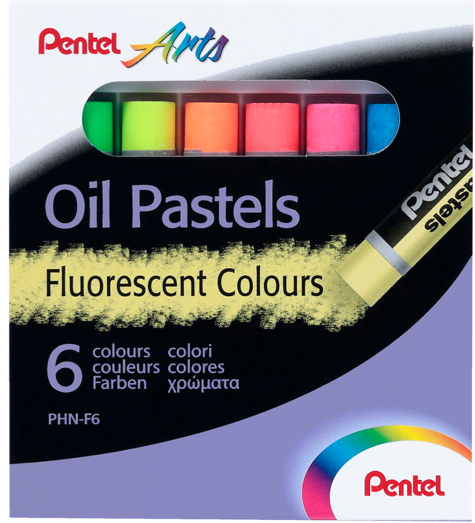 "Pentel" Пастель масляная флуоресцентная 6 цв. PHN-F6