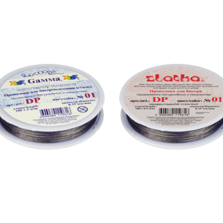 "Zlatka" / "Gamma" Проволока для бисера (ланка) DP d 0.35 мм 100 м ± 0.5 м №01 под серебро