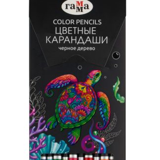 Карандаши цветные Гамма "Классические", 24цв., черное дерево,заточен., картон. упак., европодвес CP24BW_112025