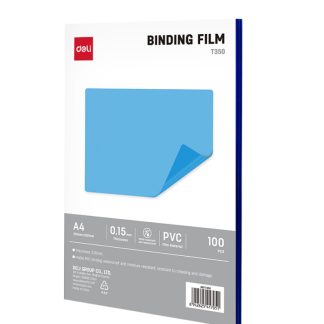 Обложка для переплета DELI "ET350" толщина 0,15 мм, 100шт/упак, прозрачная