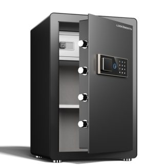 Сейф LockSworth биометрический + электронный замок + ключ, 600х380х360 мм, 22.5 кг, черный